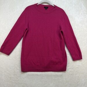 Talbots Cashmere Sweater Womens Large Pink Crew Neck Pullover Soft Knit